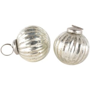 Mini Pumpkin Decoration Antique Silver