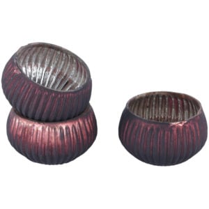 Ribbed Mini T Light Holder Matt Dark Red