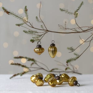 Mini Mixed Shape Baubles Bag of 10 Antique Gold