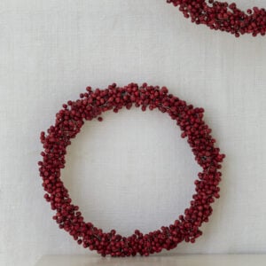 Red Berry Wooden Wreath Small