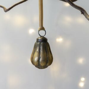 Mini Gold Pear with Velvet Loop