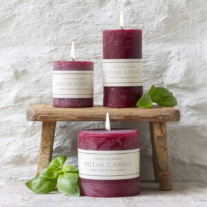Rustic Pillar Candle Plum