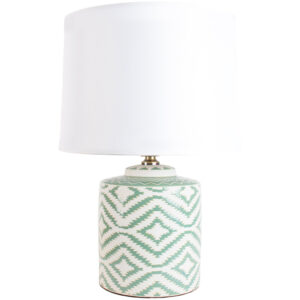 Ceramic Lamp Ikat Sage