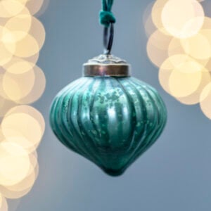 Matt Green Ribbed Onion With Velvet Loop