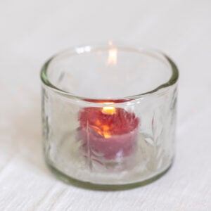 Etched Glass Votive Short
