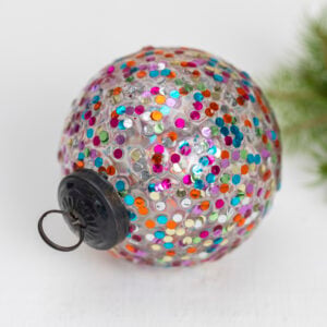 Rainbow Confetti Bauble Round