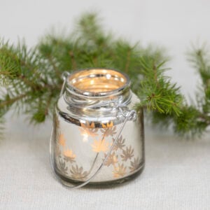 Antique Silver Etched Tealight Holder With Handle