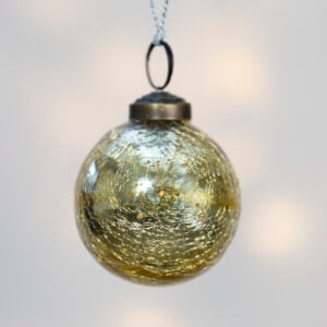 Crackle Gold Bauble Small