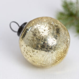 Crackle Gold Bauble Large