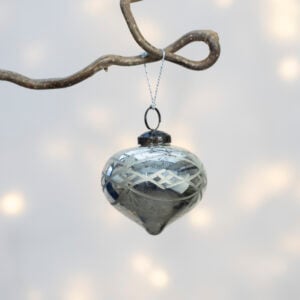Antique Silver Etched Onion Decoration