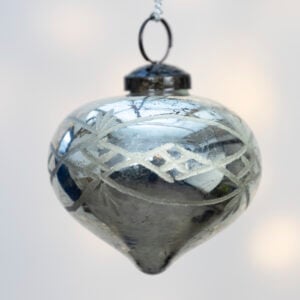 Antique Silver Etched Onion Decoration