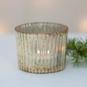 Ribbed Votive Antique Silver Large