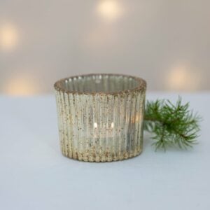 Ribbed Votive Antique Silver Large