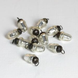 Mini Acorn Decorations Silver Bag of 10