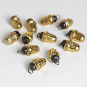 Mini Acorn Decorations Gold Bag of 10