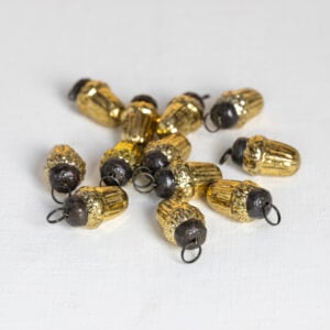 Mini Acorn Decorations Gold Bag of 10