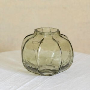 Hammered Glass Vase Green Small