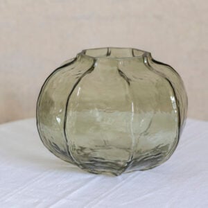 Hammered Glass Vase Green Large