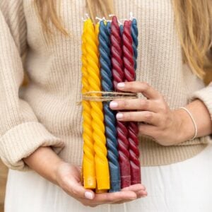 Twisted Dinner Candle Ochre