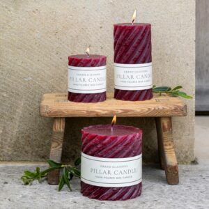 Rustic Twisted Pillar Plum Candles