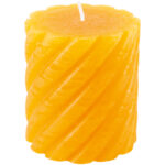 Rustic Twisted Pillar Candle Ochre