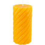 Rustic Twisted Pillar Candle Ochre