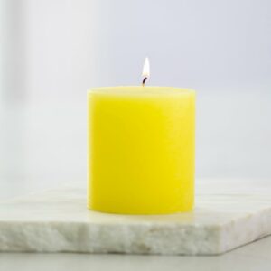Rustic Pillar Candle Lemon 70x75cm