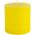 Rustic Pillar Candle Lemon 100x100mm