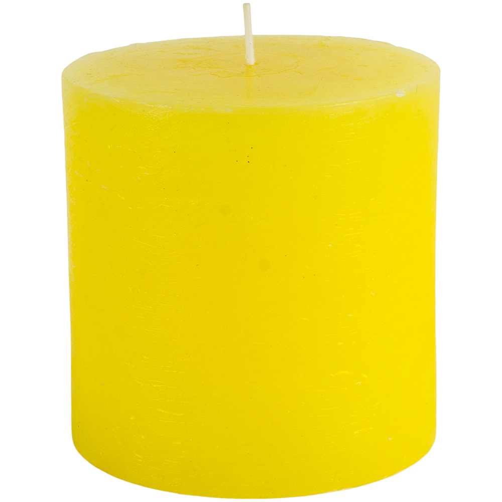 Rustic Pillar Candle Lemon 100x100mm