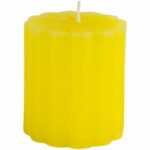 Rustic Scalloped Pillar Candle Lemon 70x75mm