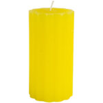 Rustic Scalloped Pillar Candle Lemon 70x130mm