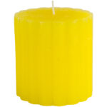 Rustic Scalloped Pillar Candle Lemon