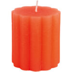 Rustic Scalloped Pillar Candles Coral