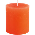 Rustic Pillar Candle Coral