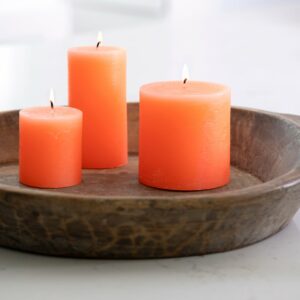 Rustic Pillar Candle Coral
