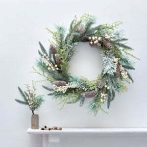White Berry & Fircone Wreath