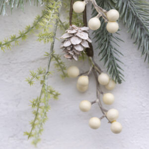 White Berry & Fircone Sprig