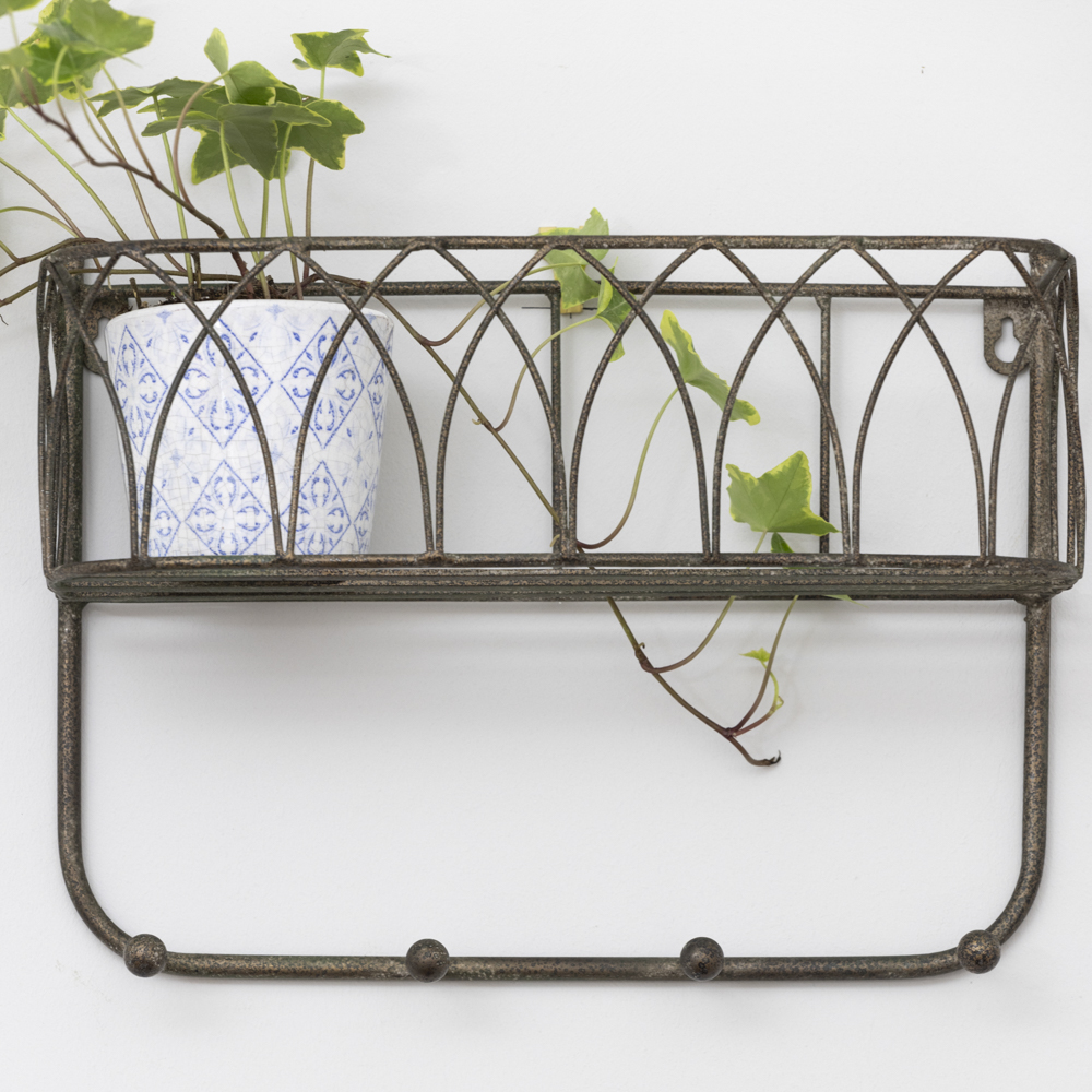 Decorative Shelf With Hooks Small
