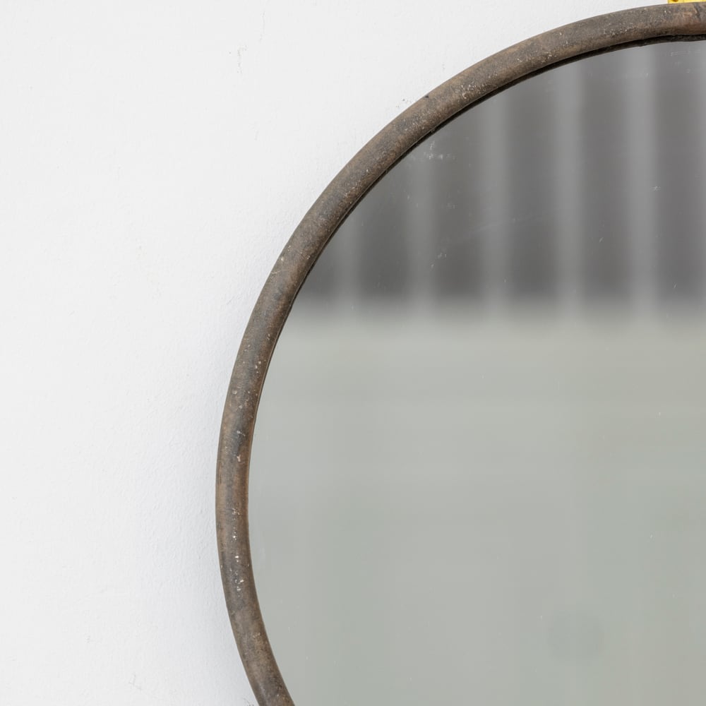 Round Mirror Antique Grey Small