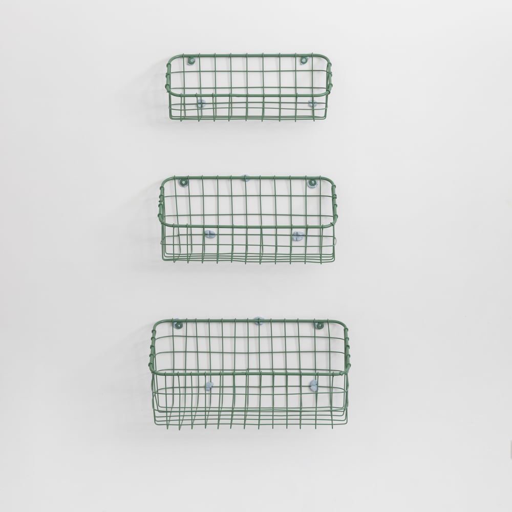 Wire Wall Baskets Set of 3 Sage