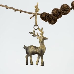 Stag Hanging Decoration Antique Gold