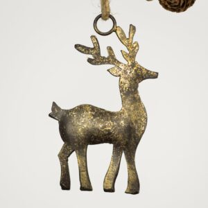 Stag Hanging Decoration Antique Gold