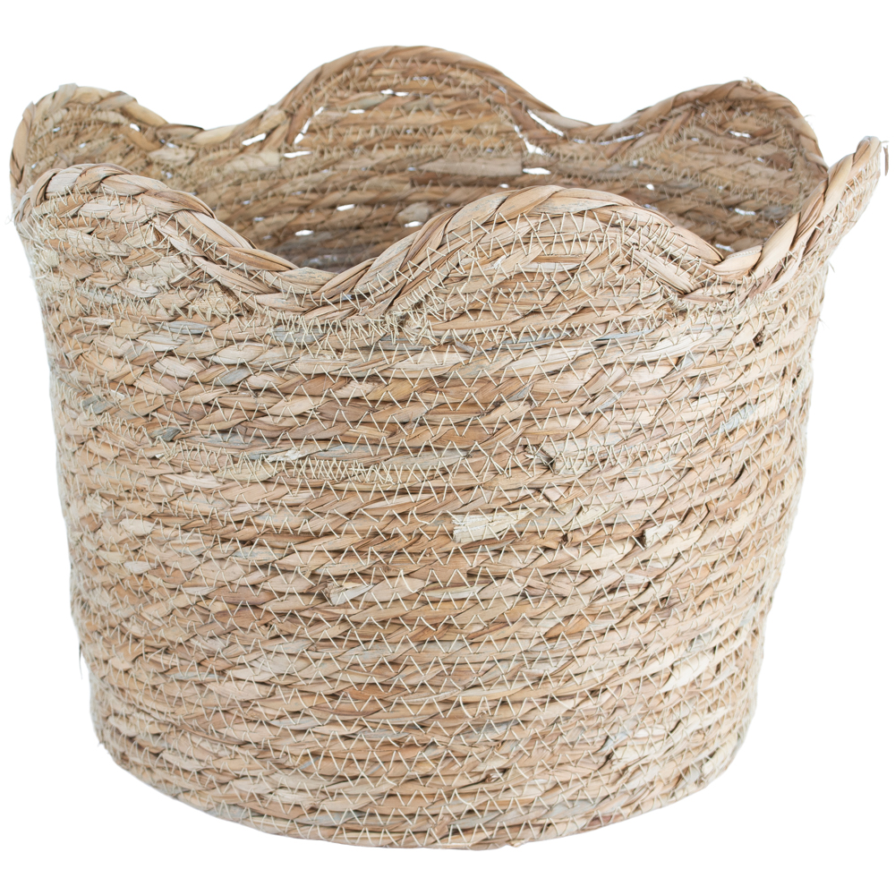 Seagrass Basket Planter Frill Edge Large