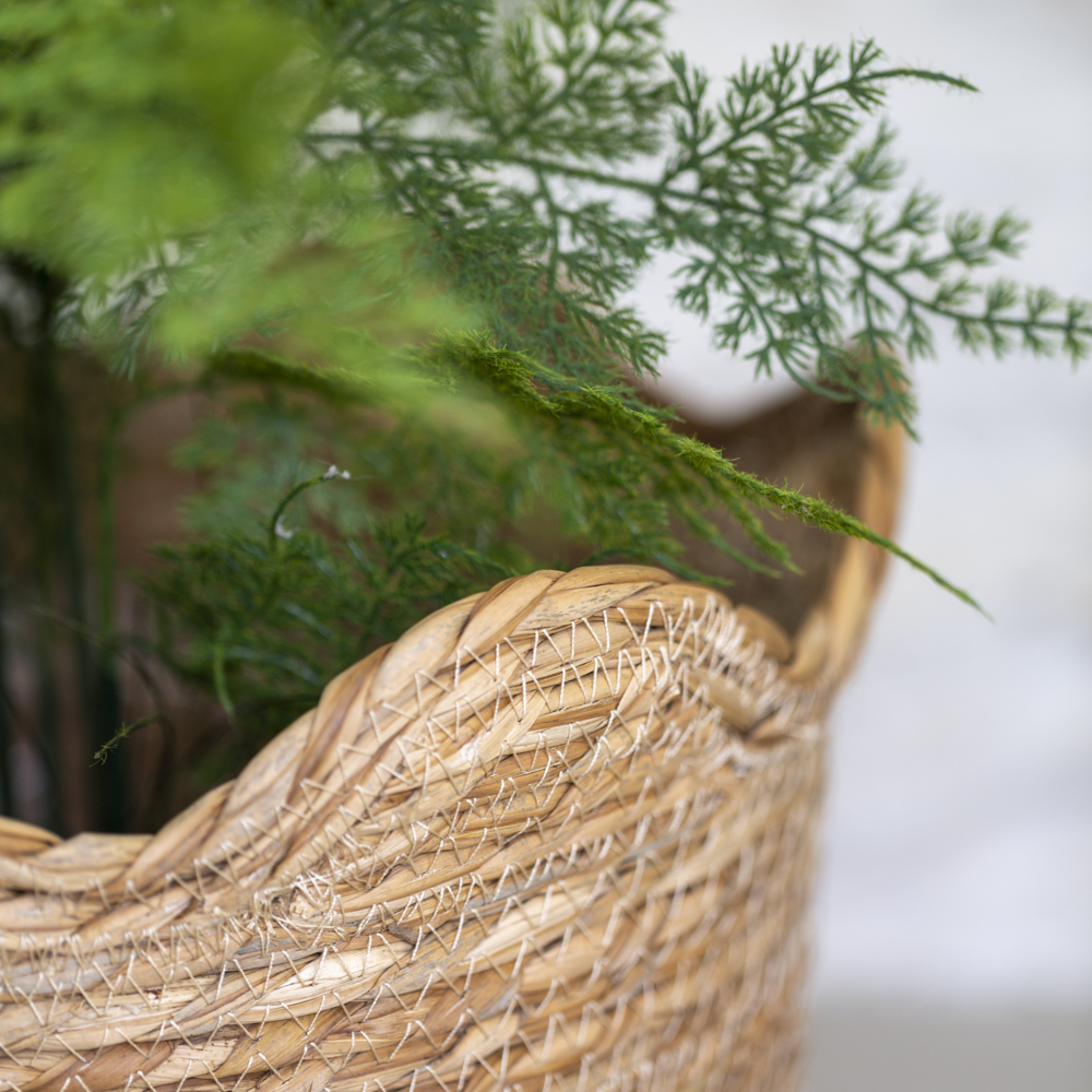 Seagrass Basket Planter Frill Edge Large