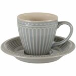 Pembroke Stoneware Cup & Saucer Grey