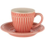 Pembroke Stoneware Cup & Saucer Pink