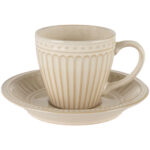 Pembroke Stoneware Cup & Saucer Cream