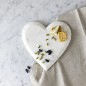 Marble Heart Serving Board