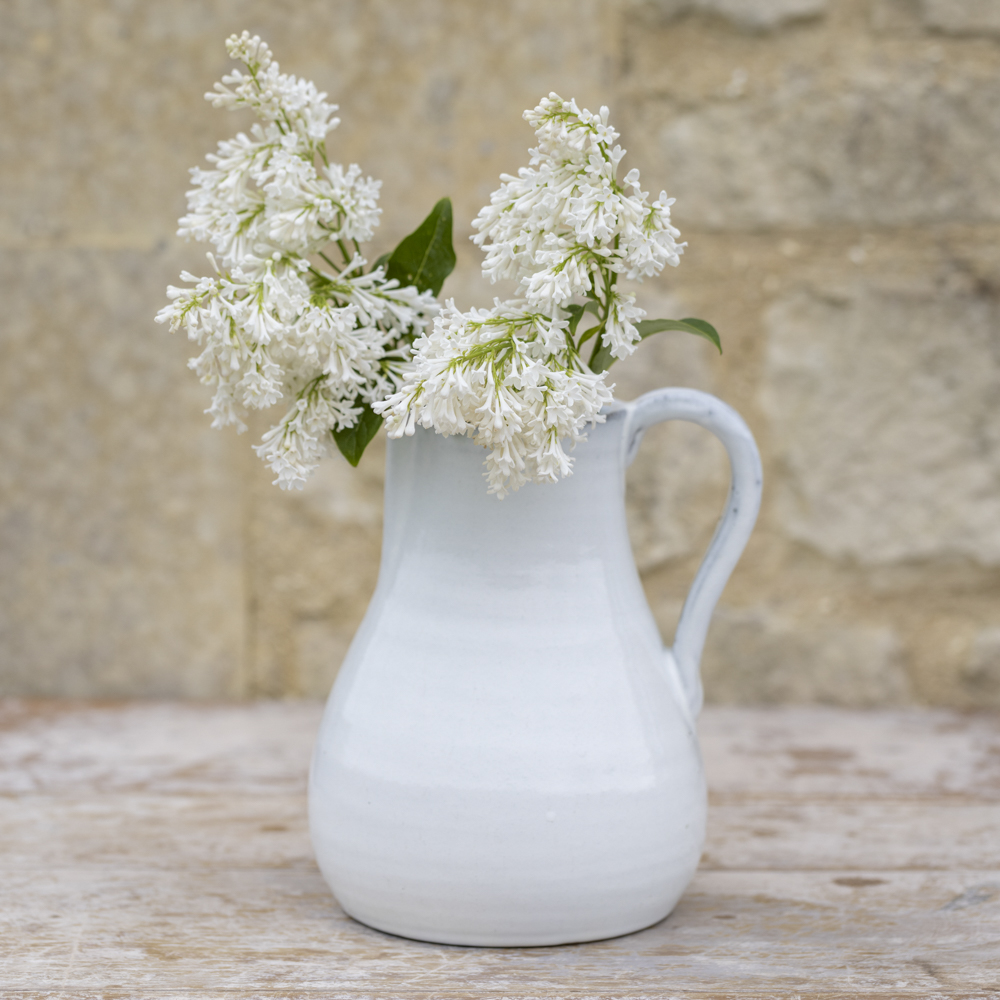 Glazed Jug White Tall