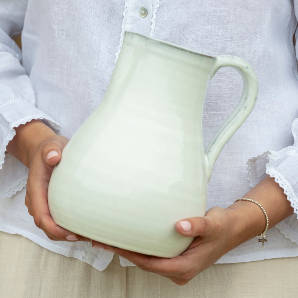 Glazed Jug White Tall